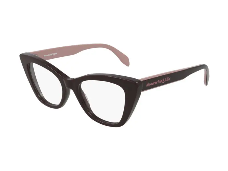 Alexander McQueen Donna AM0305O 004 Montature da vista Acetato Bordeaux  Cat Eye