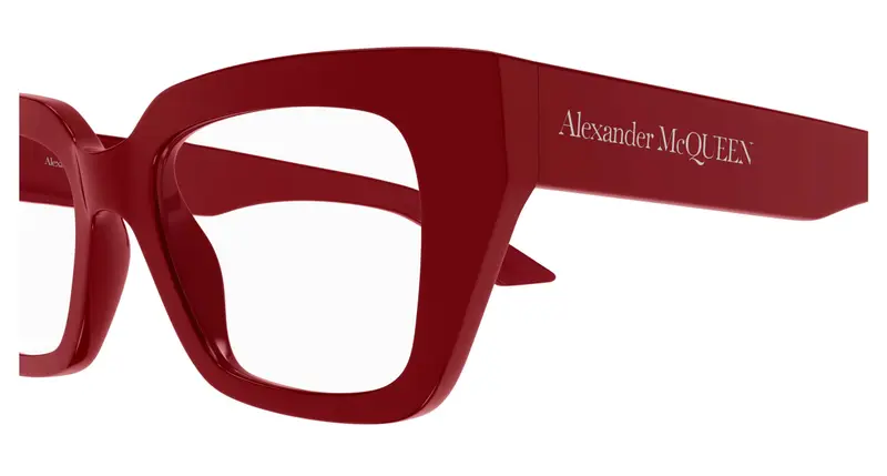 Alexander McQueen Donna AM0453O 003 Montature da vista Acetato Rosso Trasparente Cat Eye miniatura 2