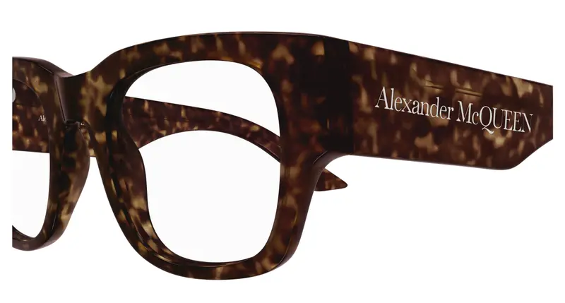 Alexander McQueen Donna AM0455O 002 Montature da vista Acetato Havana Trasparente Squadrata miniatura 2