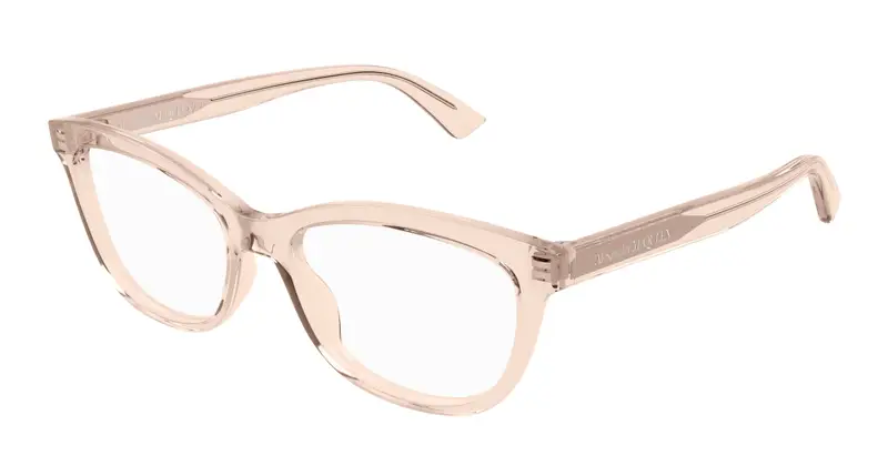 Alexander McQueen Donna AM0461O 003 Montature da vista Acetato Rosa Trasparente Cat Eye