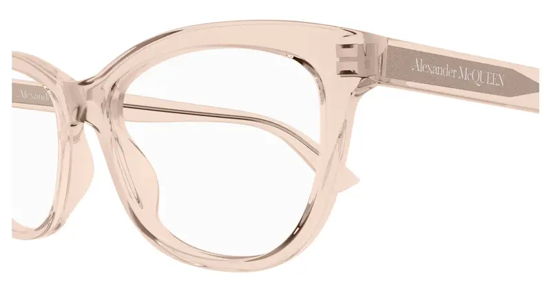 Alexander McQueen Donna AM0461O 003 Montature da vista Acetato Rosa Trasparente Cat Eye miniatura 2