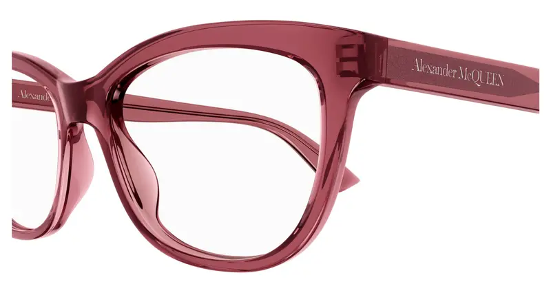 Alexander McQueen Donna AM0461O 004 Montature da vista Acetato Bordeaux Trasparente Cat Eye miniatura 2