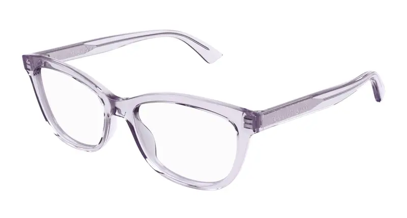 Alexander McQueen Donna AM0461O 005 Montature da vista Acetato Viola Trasparente Cat Eye