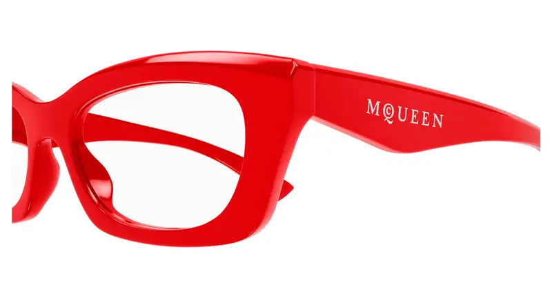 Alexander McQueen Donna AM0474O 003 Montature da vista Acetato Rosso Trasparente Squadrata miniatura 2