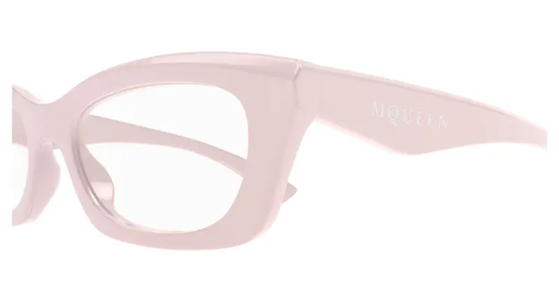 Alexander McQueen Donna AM0474O 005 Montature da vista Acetato Rosa Trasparente Squadrata miniatura 2
