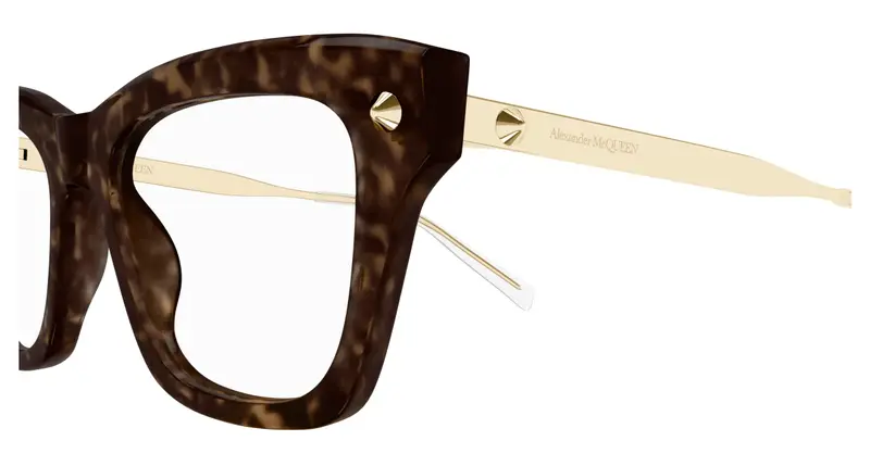 Alexander McQueen Donna AM0484O 006 Montature da vista Acetato Havana Trasparente Squadrata miniatura 2