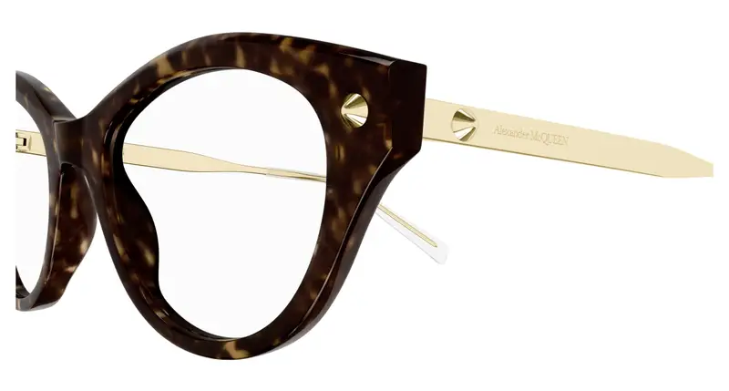 Alexander McQueen Donna AM0485O 002 Montature da vista Acetato Havana Trasparente Cat Eye miniatura 2