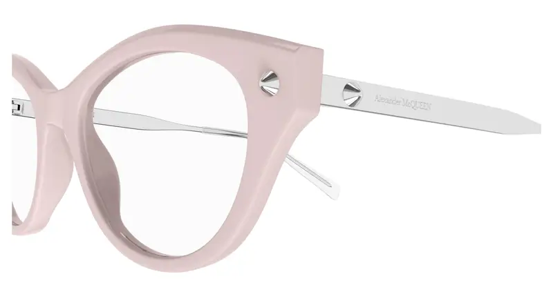 Alexander McQueen Donna AM0485O 003 Montature da vista Acetato Rosa Trasparente Cat Eye miniatura 2