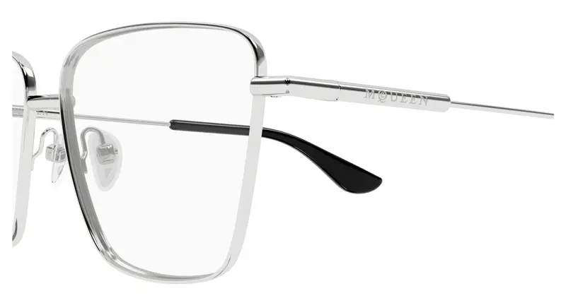 Alexander McQueen Donna AM0503O 001 Montature da vista Metallo Argento Trasparente Squadrata miniatura 2