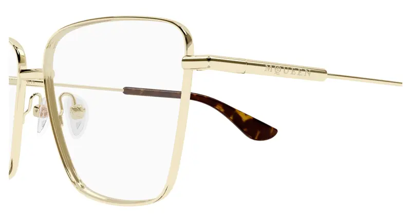 Alexander McQueen Donna AM0503O 002 Montature da vista Metallo Oro Trasparente Squadrata miniatura 2