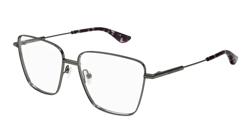 Alexander McQueen Donna AM0503O 003 Montature da vista Metallo Rutenio Trasparente Squadrata