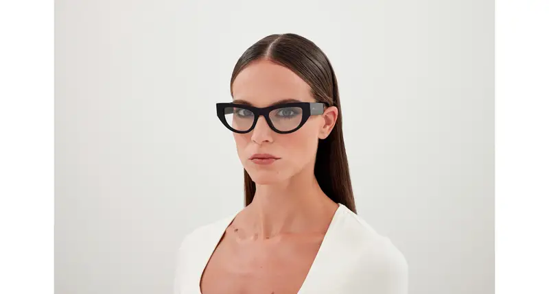 Alexander McQueen Donna AM0512O 001 Montature da vista Acetato Nero Trasparente Cat Eye miniatura 3