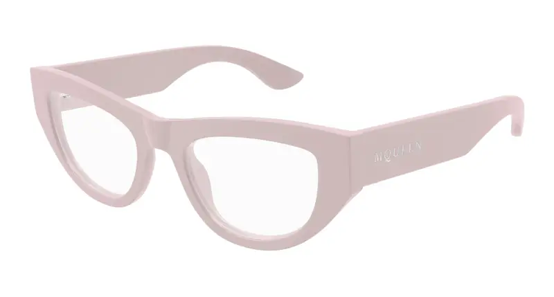 Alexander McQueen Donna AM0512O 003 Montature da vista Acetato Rosa Trasparente Cat Eye