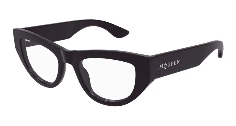 Alexander McQueen Donna AM0512O 004 Montature da vista Acetato Viola Trasparente Cat Eye