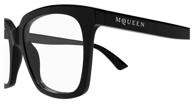 Alexander McQueen Donna AM0513O 001 Montature da vista Acetato Nero Trasparente Cat Eye miniatura 2