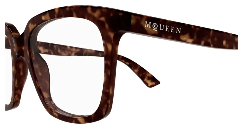 Alexander McQueen Donna AM0513O 002 Montature da vista Acetato Havana Trasparente Cat Eye miniatura 2