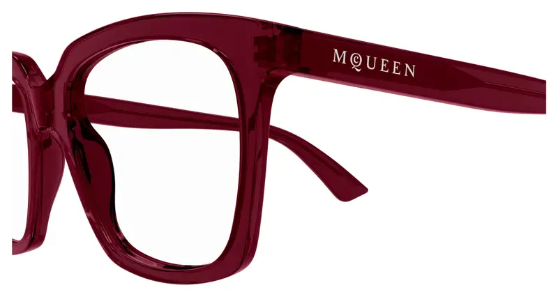 Alexander McQueen Donna AM0513O 003 Montature da vista Acetato Bordeaux Trasparente Cat Eye miniatura 2
