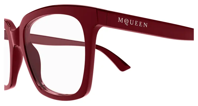 Alexander McQueen Donna AM0513O 005 Montature da vista Acetato Bordeaux Trasparente Cat Eye miniatura 2