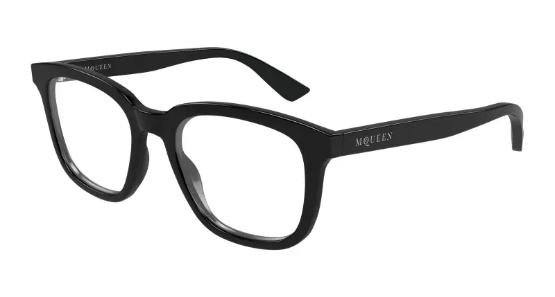 Donna AM0539O 001 Montature da vista Acetato Nero Trasparente Squadrata