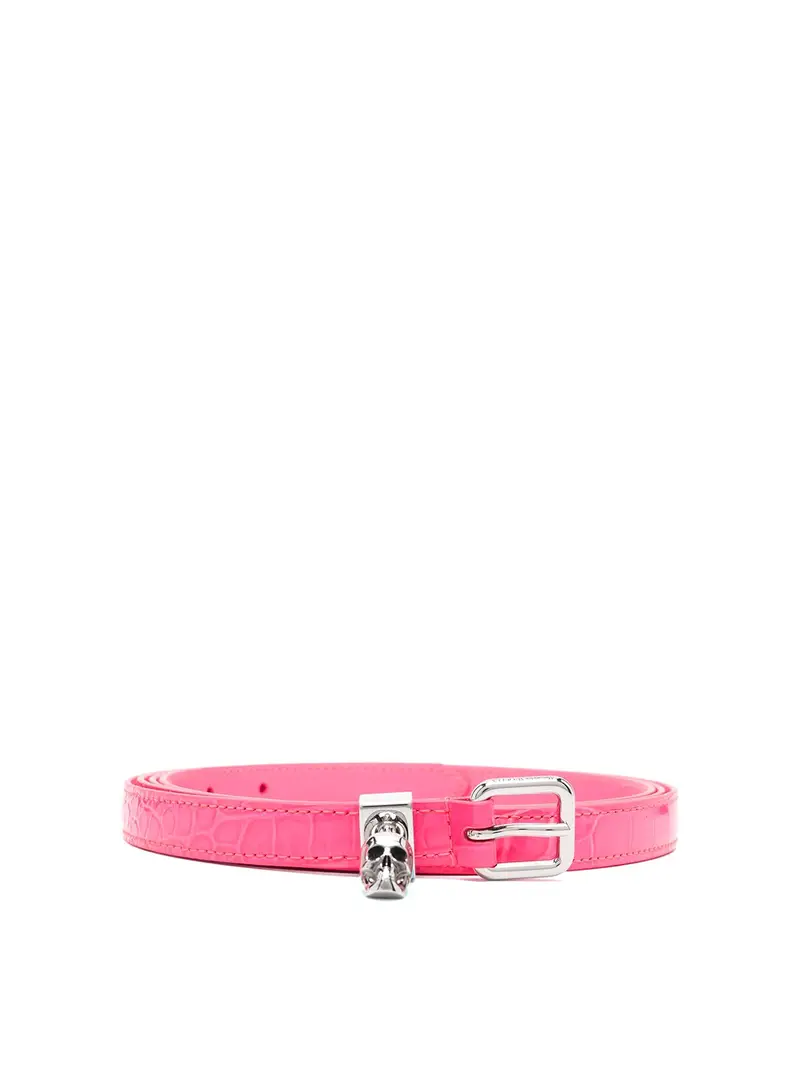 Doppia cintura in pelle di teschio Rosa