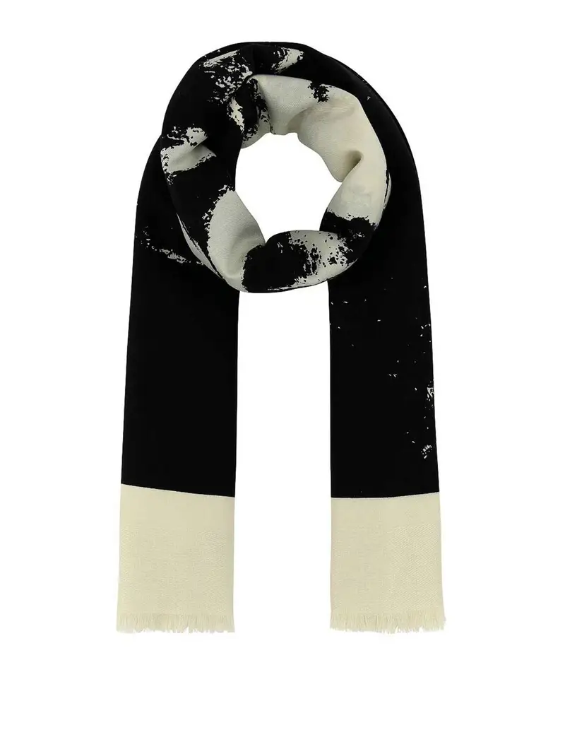 Foulard Con Stampa Nero