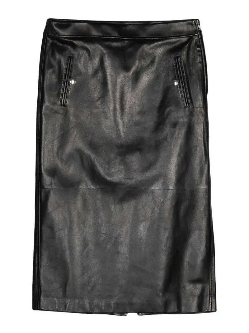 Gonna in pelle a bassa vita Nero