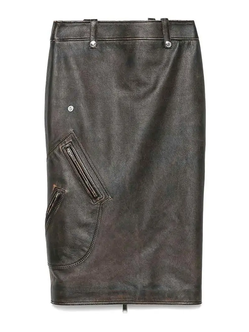 Gonna in pelle Cammello