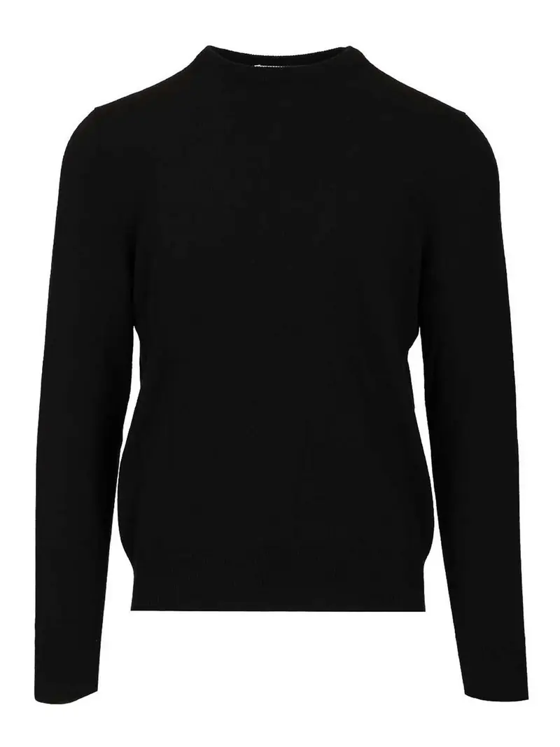 Maglione di lana a collo dell equipaggio Nero