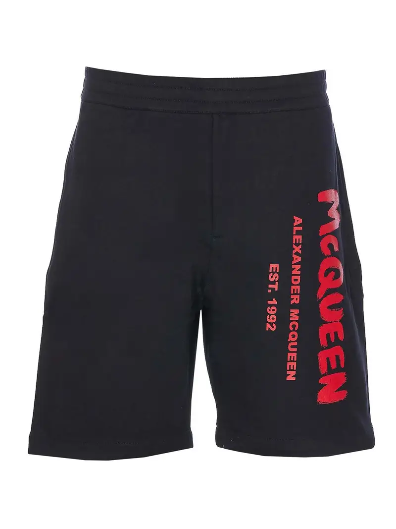 Pantaloncini con graffiti Mcqueen Nero