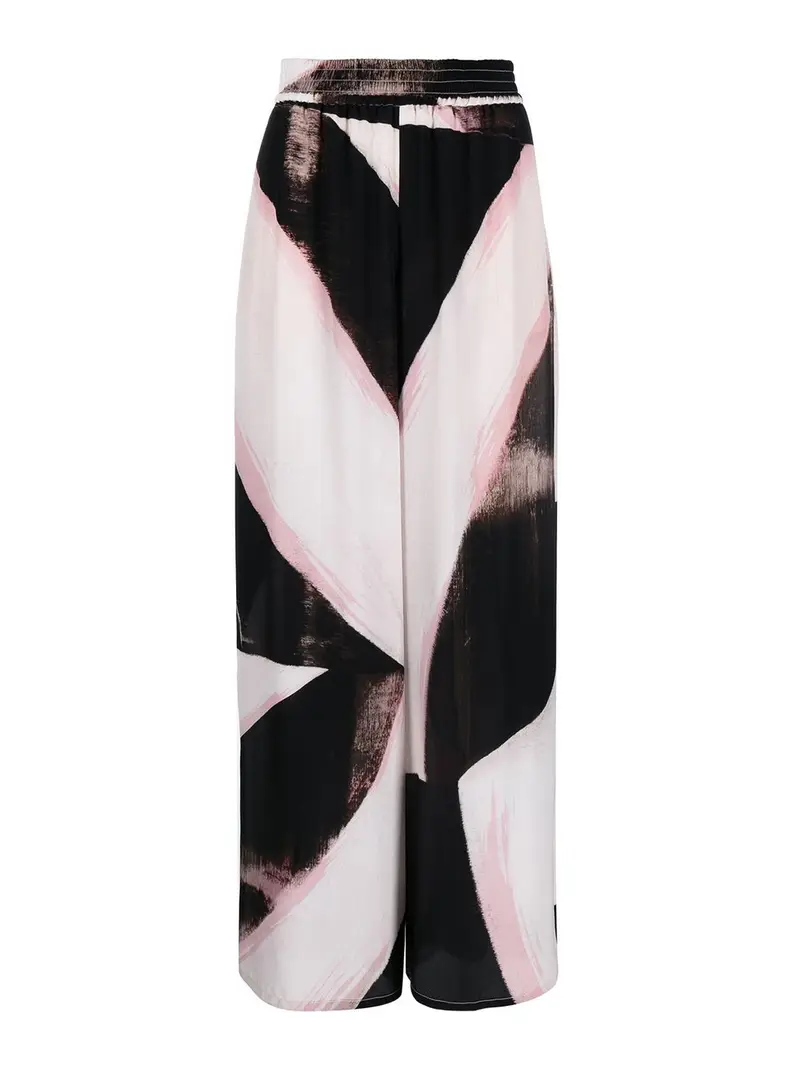 Pantaloni a vita alta a gamba larga Nero