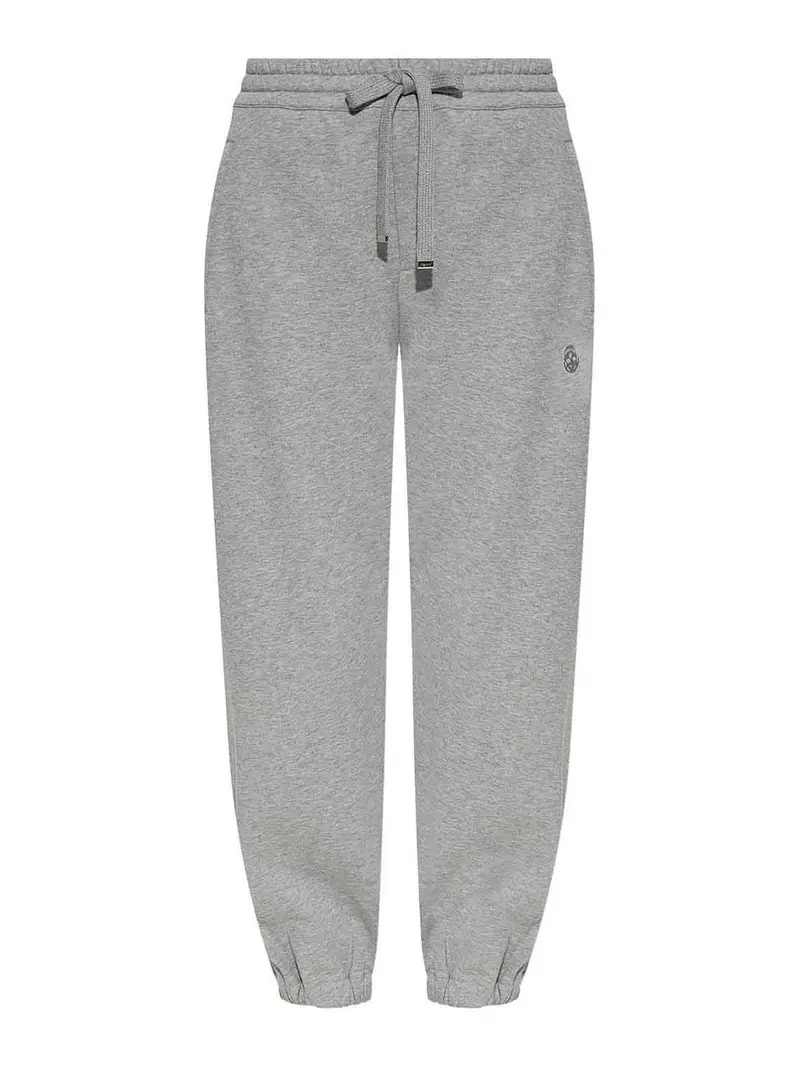 Pantaloni della tuta in cotone con logo Grigio