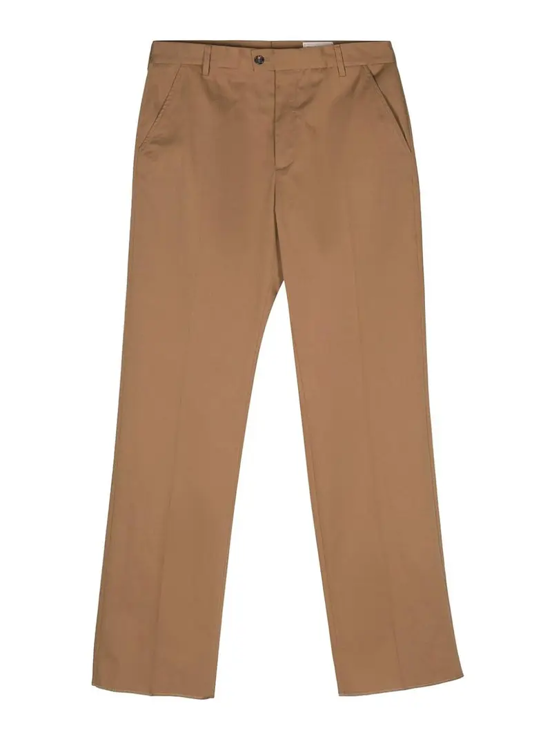 Pantaloni in cotone a gamba dritta Beige