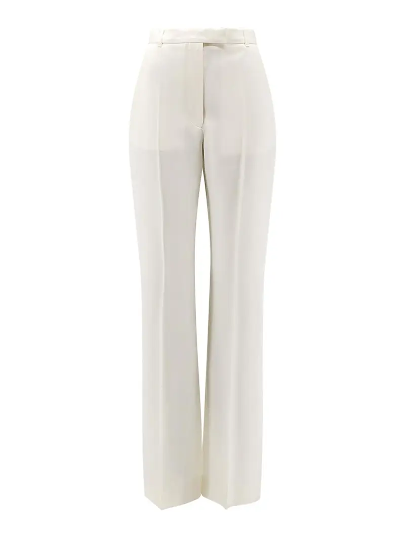Pantaloni In Lana Bianco