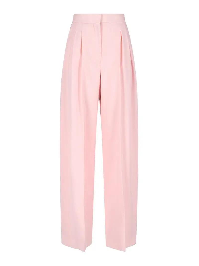 Pantaloni in lana con pinces Rosa
