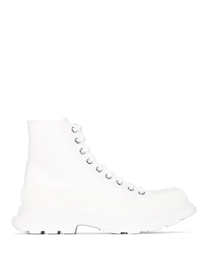 Stivali di tela liscia Bianco