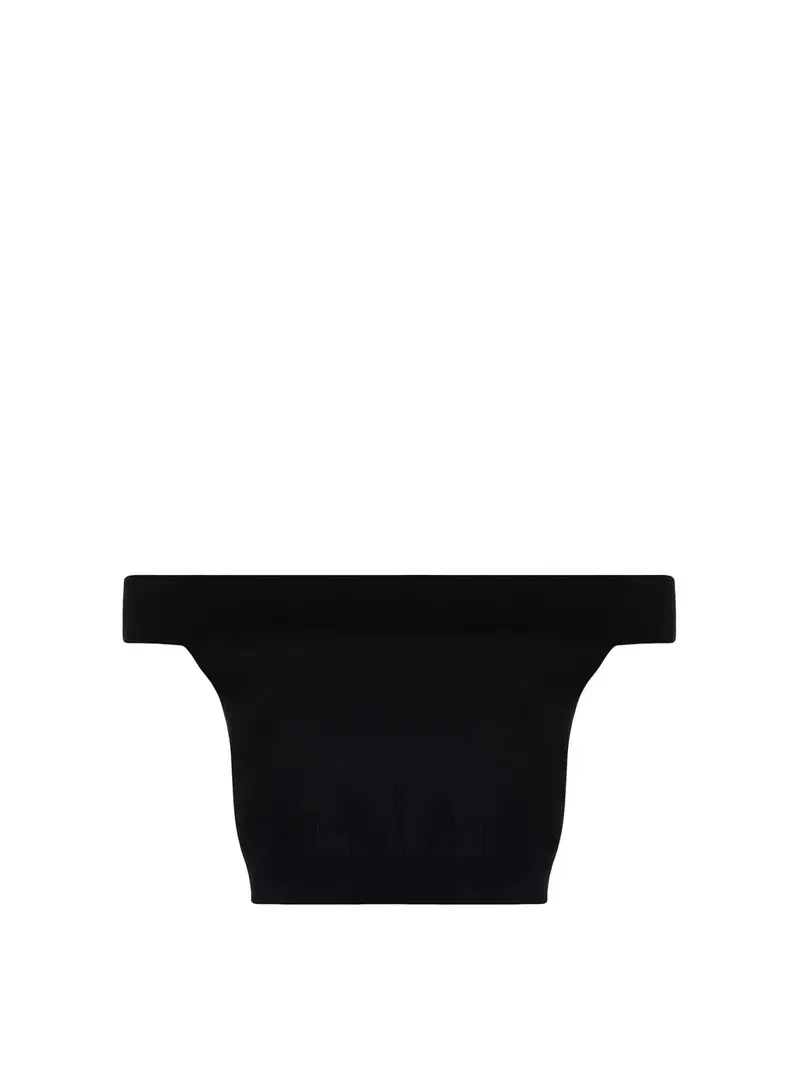 Top con spalle scoperte in nero