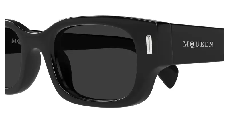 Unisex Alexander McQueen AM0549S 001 Occhiali da sole Acetato Nero Grigio Rotonda miniatura 3