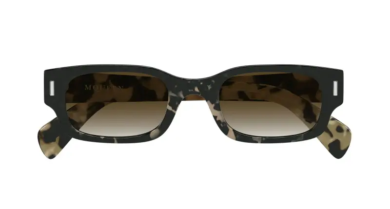 Unisex Alexander McQueen AM0549S 002 Occhiali da sole Acetato Havana Marrone Rotonda miniatura 2