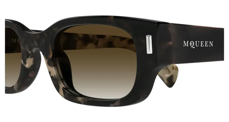 Unisex Alexander McQueen AM0549S 002 Occhiali da sole Acetato Havana Marrone Rotonda miniatura 3