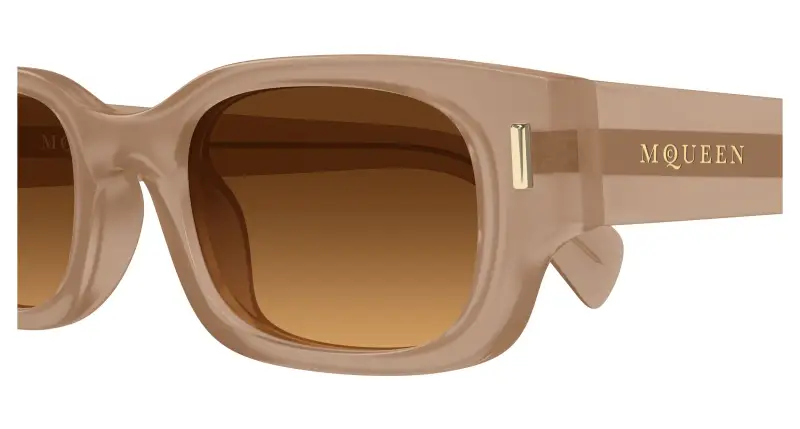 Unisex Alexander McQueen AM0549S 003 Occhiali da sole Acetato Marrone Marrone Rotonda miniatura 3