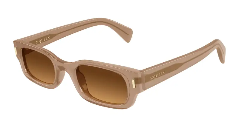 Unisex Alexander McQueen AM0549S 003 Occhiali da sole Acetato Marrone Marrone Rotonda