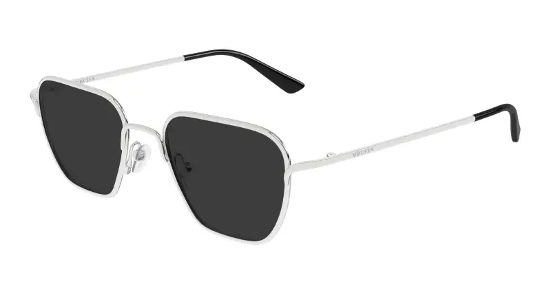 Unisex Alexander McQueen AM0561S 001 Occhiali da sole Metallo Argento Grigio Squadrata