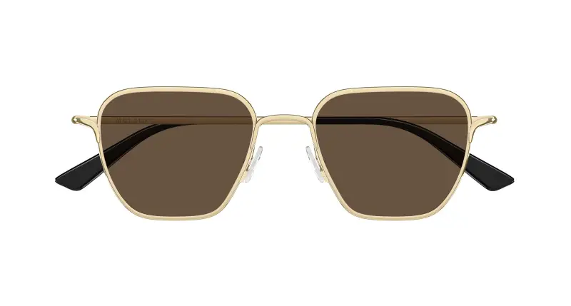 Unisex Alexander McQueen AM0561S 002 Occhiali da sole Metallo Oro Marrone Squadrata miniatura 2