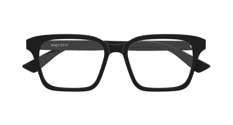 Unisex Alexander McQueen AM0566O 001 Montature da vista Acetato Nero Trasparente Squadrata miniatura 2
