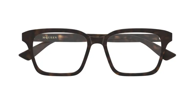 Unisex Alexander McQueen AM0566O 002 Montature da vista Acetato Havana Trasparente Squadrata miniatura 2