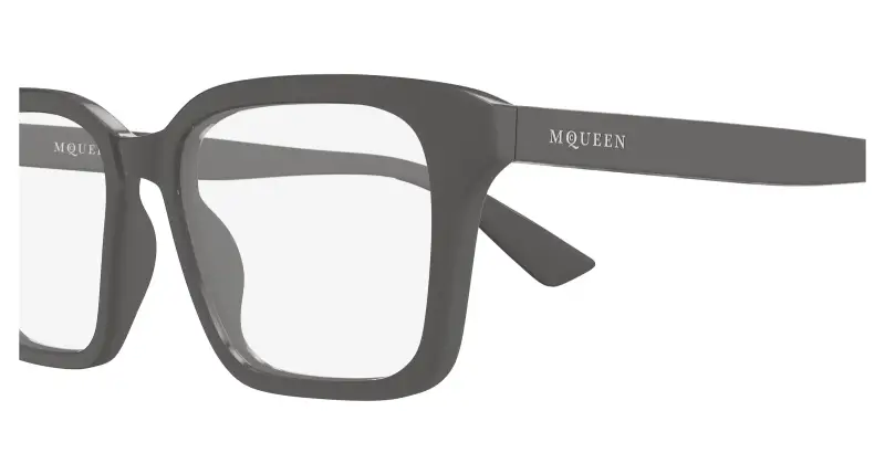 Unisex Alexander McQueen AM0566O 003 Montature da vista Acetato Grigio Trasparente Squadrata miniatura 3