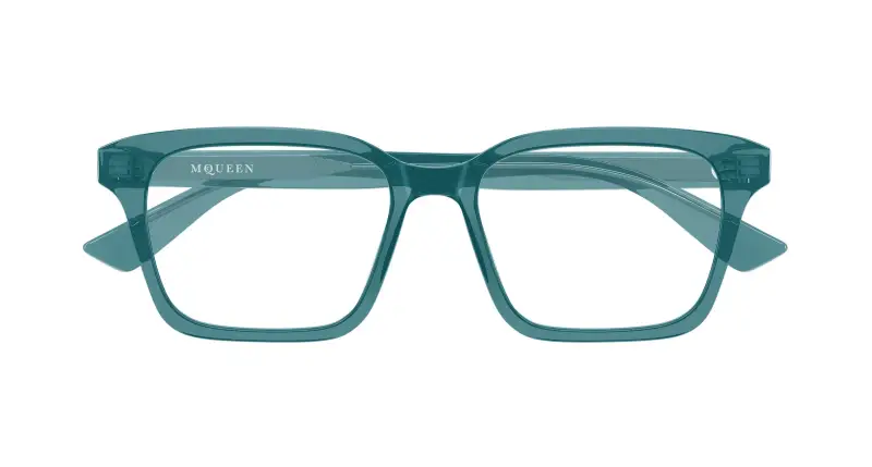 Unisex Alexander McQueen AM0566O 005 Montature da vista Acetato Blu Trasparente Squadrata miniatura 2