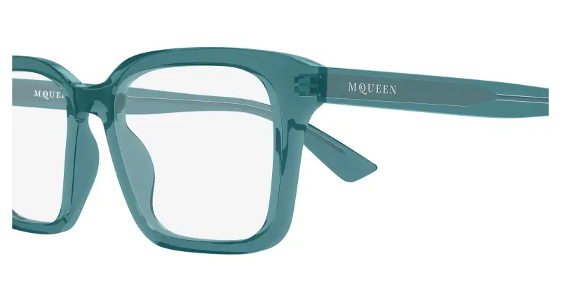 Unisex Alexander McQueen AM0566O 005 Montature da vista Acetato Blu Trasparente Squadrata miniatura 3