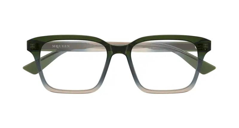 Unisex Alexander McQueen AM0566O 006 Montature da vista Acetato Verde Trasparente Squadrata miniatura 2