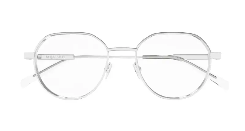 Unisex AM0479O 001 Montature da vista Acetato Argento Trasparente Rotonda miniatura 2